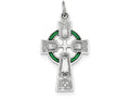 FJC Finejewelers Sterling Silver Polished Epoxy Irish Cross Pendant Necklace - Chain Included
