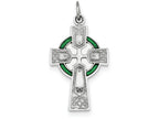 FJC Finejewelers Sterling Silver Polished Epoxy Irish Cross Pendant Necklace - Chain Included