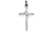 FJC Finejewelers Sterling Silver Cross With Cubic Zirconia Center Pendant Necklace - Chain Included