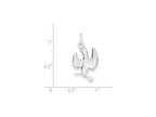 FJC Finejewelers Sterling Silver Polished Dove With Cubic Zirconia Pendant Necklace - Chain Included