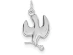 FJC Finejewelers Sterling Silver Polished Dove With Cubic Zirconia Pendant Necklace - Chain Included