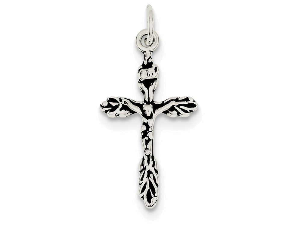 FJC Finejewelers Sterling Silver Antiqued Crucifix Charm