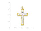 FJC Finejewelers Sterling Silver Satin and Polished Corpus Cross Pendant Necklace - Chain Included