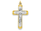 FJC Finejewelers Sterling Silver Satin and Polished Corpus Cross Pendant Necklace - Chain Included