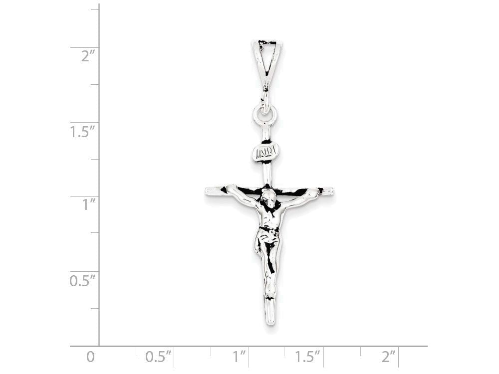 FJC Finejewelers Sterling Silver Antiqued Crucifix Charm