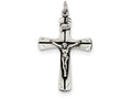 FJC Finejewelers Sterling Silver Satin Antiqued Crucifix Pendant Necklace - Chain Included