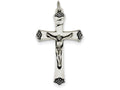 FJC Finejewelers Sterling Silver Antiqued Satin Halo And Corpus Cross Pendant Necklace - Chain Included