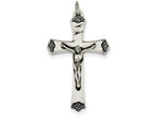 FJC Finejewelers Sterling Silver Antiqued Satin Halo And Corpus Cross Pendant Necklace - Chain Included