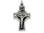 FJC Finejewelers Sterling Silver Antiqued Satin Irish Crucifix Cross Pendant Necklace - Chain Included