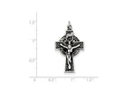 FJC Finejewelers Sterling Silver Antiqued Satin Irish Crucifix Cross Pendant Necklace - Chain Included
