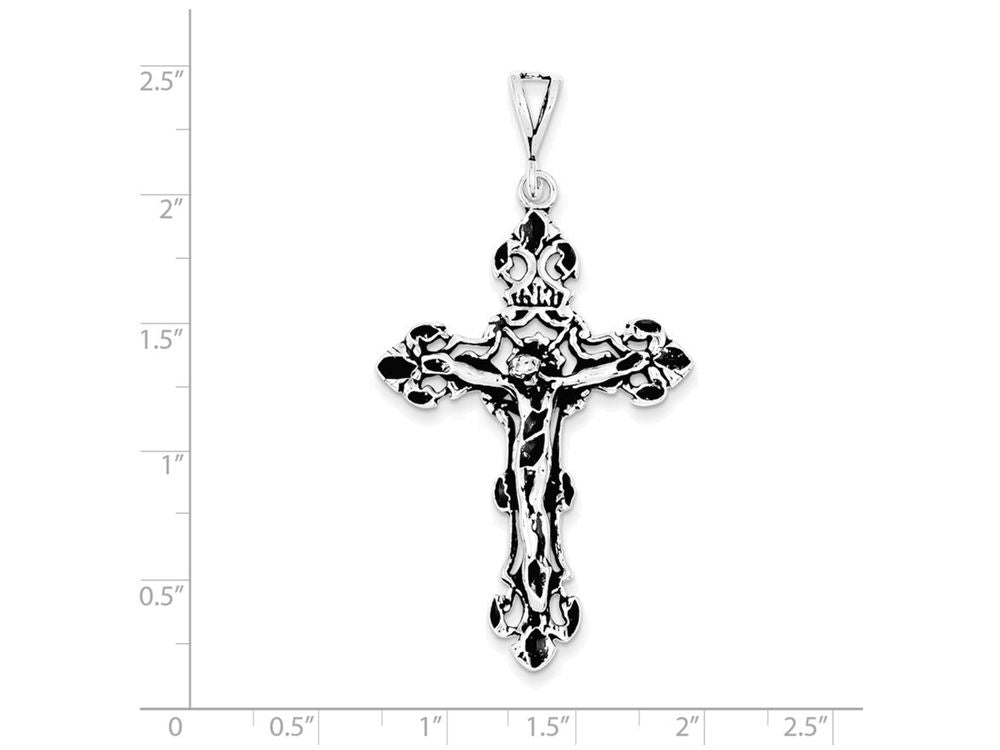 FJC Finejewelers Sterling Silver Antiqued Crucifix Charm