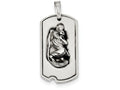 FJC Finejewelers Sterling Silver Satin Antiqued St. Christopher Dog Tag Pendant Necklace - Chain Included