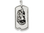 FJC Finejewelers Sterling Silver Satin Antiqued St. Christopher Dog Tag Pendant Necklace - Chain Included