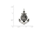 FJC Finejewelers Sterling Silver Antiqued Satin St Christopher Anchor Medal Pendant Necklace - Chain Included