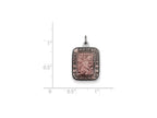 FJC Finejewelers Sterling Silver Pink Enamel Square St. Christopher Medal Pendant Necklace - Chain Included