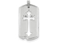FJC Finejewelers Sterling Silver Polished Dog Tag With Cut Out Cross Pendant Necklace - Chain Included