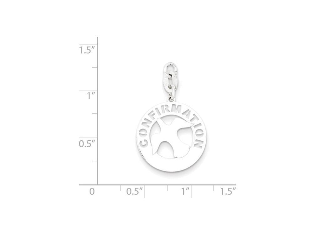 FJC Finejewelers Sterling Silver Polished Confirmation Dove Charm