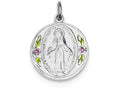 FJC Finejewelers Sterling Silver Polished Epoxy Miraculous Medal Pendant Necklace - Chain Included