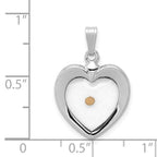 FJC Finejewelers Sterling Silver Large Heart With Mustard Seed Pendant Necklace - Chain Included