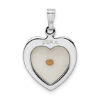 FJC Finejewelers Sterling Silver Large Heart With Mustard Seed Pendant Necklace - Chain Included