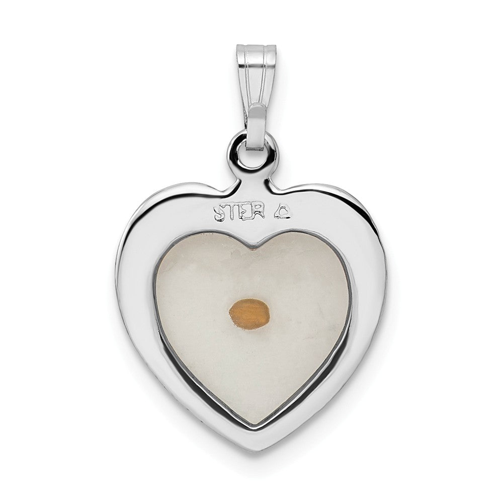 FJC Finejewelers Sterling Silver Large Heart With Mustard Seed Pendant Necklace - Chain Included
