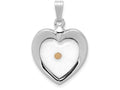 FJC Finejewelers Sterling Silver Large Heart With Mustard Seed Pendant Necklace - Chain Included