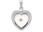 FJC Finejewelers Sterling Silver Large Heart With Mustard Seed Pendant Necklace - Chain Included