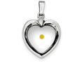 FJC Finejewelers Sterling Silver Heart With Mustard Seed Pendant Necklace - Chain Included