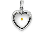 FJC Finejewelers Sterling Silver Heart With Mustard Seed Pendant Necklace - Chain Included