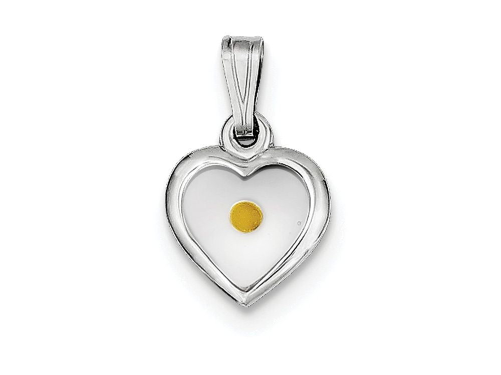 FJC Finejewelers Sterling Silver Small Heart With Mustard Seed Pendant Necklace - Chain Included