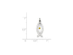 FJC Finejewelers Sterling Silver Polished and Epoxy Ichthus With Mustard Seed Pendant Necklace - Chain Included