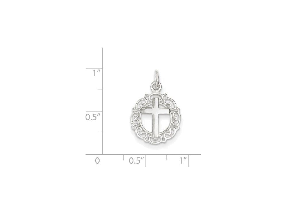 FJC Finejewelers Sterling Silver Circle and Cross Pendant Necklace - Chain Included
