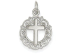 FJC Finejewelers Sterling Silver Circle and Cross Pendant Necklace - Chain Included