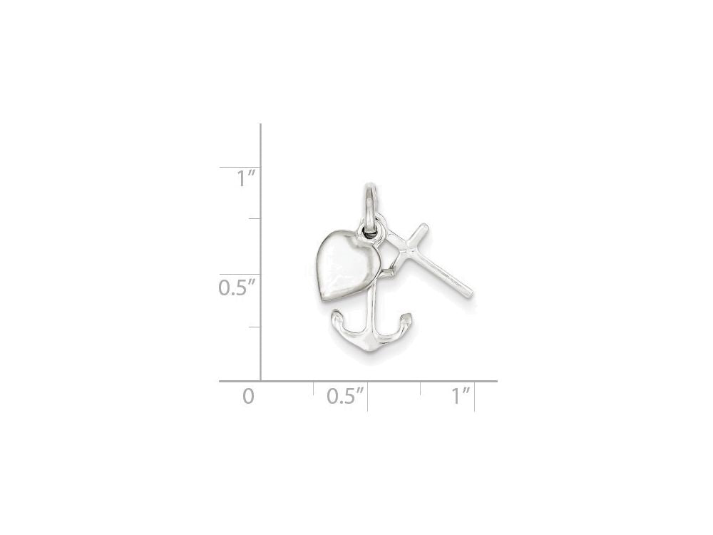 FJC Finejewelers Sterling Silver Anchor and Heart Pendant Necklace - Chain Included