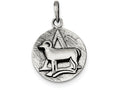 FJC Finejewelers Sterling Silver Polished Antique Finish Aries Horoscope Pendant Necklace - Chain Included