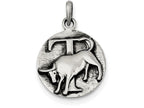 FJC Finejewelers Sterling Silver Polished Antique Finish Taurus Horoscope Pendant Necklace - Chain Included