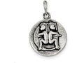 FJC Finejewelers Sterling Silver Polished Antique Finish Gemini Horoscope Pendant Necklace - Chain Included