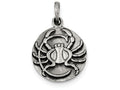 FJC Finejewelers Sterling Silver Polished Antique Finish Cancer Horoscope Pendant Necklace - Chain Included