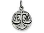 FJC Finejewelers Sterling Silver Polished Antique Finish Libra Horoscope Pendant Necklace - Chain Included
