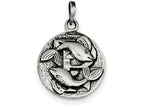 FJC Finejewelers Sterling Silver Polished Antique Finish Pisces Horoscope Pendant Necklace - Chain Included