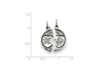 FJC Finejewelers Sterling Silver Satin Antiqued 2-piece Mizpah Pendant Necklace - Chain Included