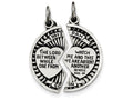 FJC Finejewelers Sterling Silver Satin Antiqued 2-piece Mizpah Pendant Necklace - Chain Included