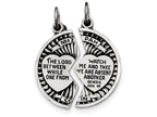FJC Finejewelers Sterling Silver Satin Antiqued 2-piece Mizpah Pendant Necklace - Chain Included