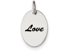 FJC Finejewelers Sterling Silver Polished Enamel Love Pendant Necklace - Chain Included