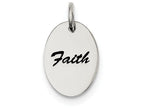 FJC Finejewelers Sterling Silver Polished Enamel Faith Pendant Necklace - Chain Included
