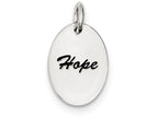 FJC Finejewelers Sterling Silver Polished Enamel Hope Pendant Necklace - Chain Included