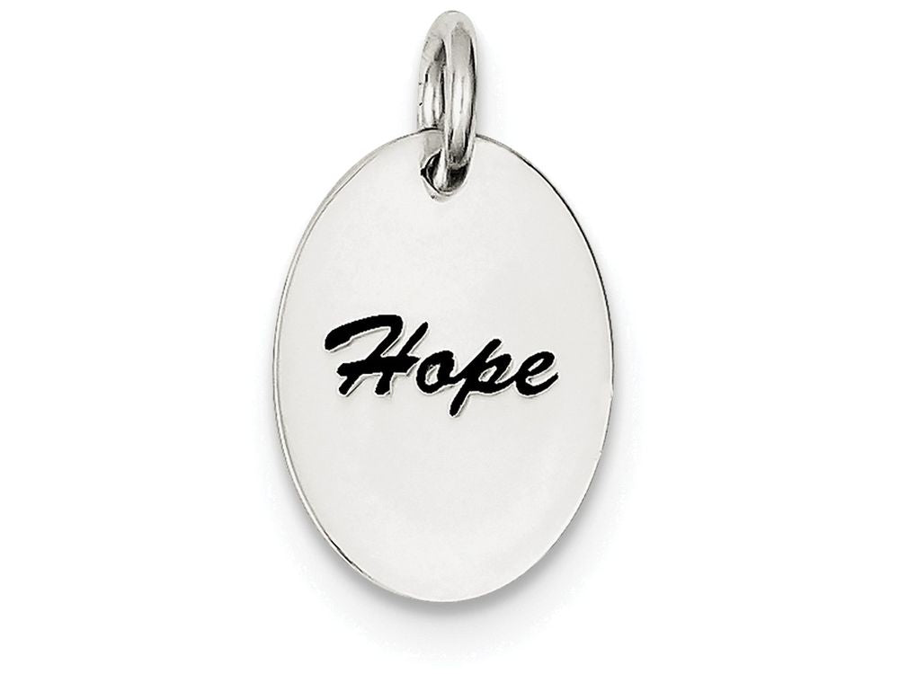 FJC Finejewelers Sterling Silver Polished Enamel Hope Pendant Necklace - Chain Included