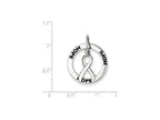 FJC Finejewelers Sterling Silver Hope Circle and Cancer Awareness Ribbon Pendant Necklace - Chain Included