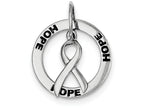 FJC Finejewelers Sterling Silver Hope Circle and Cancer Awareness Ribbon Pendant Necklace - Chain Included
