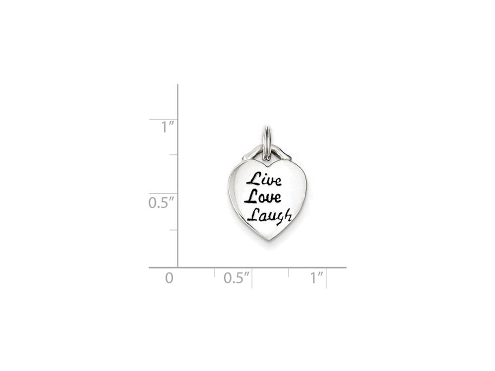 FJC Finejewelers Sterling Silver Live Laugh Love Heart Pendant Necklace - Chain Included